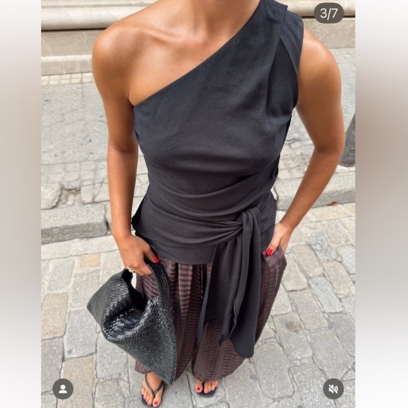 ZARA ZW COLLECTION GINGHAM BLOOMER PANTS - Picture 14 of 16